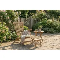 Teakea - Deckchair teak zonder wielen - met Rondo tafeltje