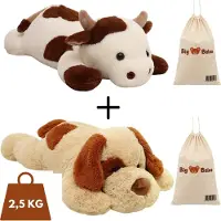 Big Baloo Verzwaringsknuffel Hond & Koe 2,5KG/70CM - Verzwaarde Zware Anxiety Knuffel - Weighted stuffed animal voor Kind & Volwassenen