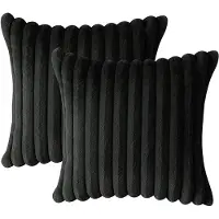 MODFU Kussenslopen 2 stuks 50x50 cm – Zachte pluche & fluweel – Met verborgen ritssluiting – Franjerand – Voor slaapkamer & woonkamer – Zwart