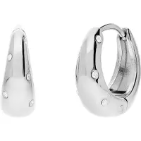 Lucardi Dames Stainless steel oorringen met kristal voor dames - Oorbellen - Staal - Zilverkleurig