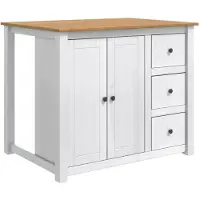 vidaXL Keuken eiland set PANAMA Wit en Honingwas 112 x 77 x 90 cm