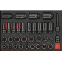 Teng Tools Slagdoppenset Foam4x4 tray 3/4 19- 50mm 33 delig TTEISK33