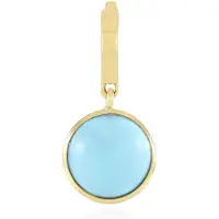 Cavill - 925 Sterling Zilver Hanger - Verzilverd - 2,025 ct Sleeping Beauty Turkoois - Ronde Cabochon Edelsteen - Elegant Tijdloos Dames Sieraad