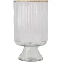 Zusss Tafelvaas M Op Voet Glas Ribbel Glas Transparent / Gold