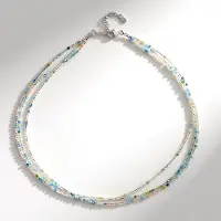 Cavill - Zilveren Ketting met 42 ct Gefacetteerde Ronde Beryl Parels - 925 Sterling Zilver Gerhodineerd - Verstelbaar 45-50 cm - Luxe Dames Sieraad