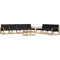 vidaXL Buiten bank set 8 st Wit en zwart