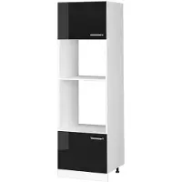 Vicco Keukenfront R-Line Zwart hoogglans 59.6 x 88.4 cm meubelfront voor de magnetronombouwkast, Model 40911