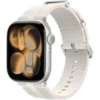 Strap-it Sportief siliconen bandje geschikt voor Apple Watch 1/2/3/4/5/6/7/8/9/10/11/SE/SE2/SE3/Ultra (2/3) - Maat: 44/45/46/49mm - Sterrenlicht