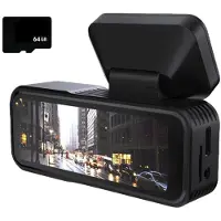Zandona A215 Autodashcam met 64 GB 4K UHD 2160P Camera voor en Achter, 2 Camera'S, DVR-Recorder, Achteruitkijkcamera met 170 Groothoek en Nachtzicht
