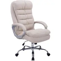 CLP Bureaustoel BIG Vancouver - Verstelbaar - Kantelfunctie - 150 kg - Stof - creme
