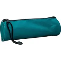 Soho Ronde Pennenzak – Etui met Rits en Trekkoord – 21 x 8 cm – School Etui / Pennenetui - Petrol