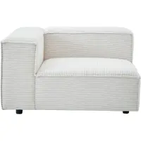 Vente-unique Hoekfauteuil links in beige ribfluweel RUZOLO