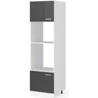 Vicco Keukenfront R-Line Antraciet Hoogglans 59.6 x 88.4 cm meubelfront voor de magnetronombouwkast, Model 29218