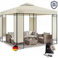 Casaria Paviljoen Lorca Crème 3x3m UV-bescherming 50+