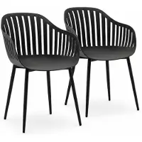 DS4U - Harry tuinstoel - Set van 2 - Zwart - Kunststof - Kuipstoel