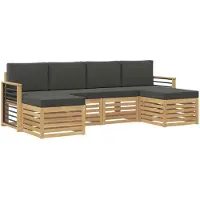 vidaXL Buiten bank set 6 st Wit en antracietkleurig Polyester