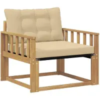 vidaXL Buiten bank set Massief Acaciahout en Textilene Wit
