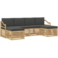 vidaXL Buiten bank set 6 st Wit en antracietkleurig Polyester