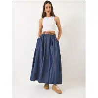 Bianco Maxi Denimrok met Gesp en Zakjes