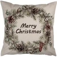 Clayre & Eef Sierkussen 45x45 cm Beige Polyester Kerst