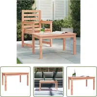 The Living Store Douglas Hout - Tuintafel - Tuintafel 82,5x50,5x45 cm massief douglashout - Outdoor Tafel - Eetkamertafel - Tuinmeubel