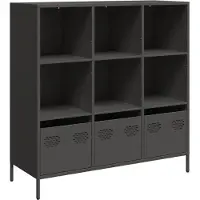vidaXL Hoge kast 101,5x39x103,5 cm staal zwart