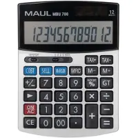 MAUL Bureaurekenmachine MBU 700 LCD-scherm 1-regelig, 12 cijfers Solar Batterij 15.5 x 11.5 x 2.5 cm zwart