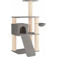 vidaXL Kattentoren met sisal krabpalen Lichtgrijs 173 cm