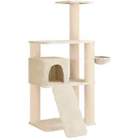 vidaXL Kattentoren met sisal krabpalen Crèmekleurig 173 cm