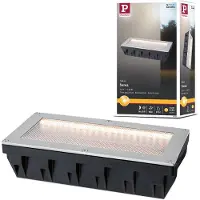 Paulmann Solar LED-grondinbouwlamp Sorea Schemerings-sensor IP67 hoekig 200x100 mm 3000K 0,3W 16lm 3,7V Staal geborsteld ABS, Polycarbonaat, edelstaal