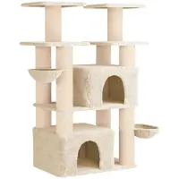 vidaXL Kattentoren met sisal krabpalen 2 st Crèmekleurig 147 cm