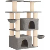 vidaXL Kattentoren met sisal krabpalen 2 st Lichtgrijs 147 cm