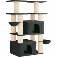 vidaXL Kattentoren met sisal krabpalen Donkergrijs 147 cm 2 st