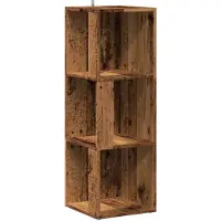 vidaXL Hoekkast 33x33x100 cm bewerkt hout oud houtkleurig