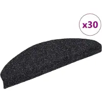 vidaXL Trapmatten Zelfklevend 30 stuks 65x21x4 cm Zwart Halfrond Groot