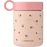 Liewood Kiani bedrukte voedselthermos Mini kersenhart-roze