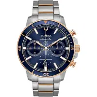 Bulova Marine Star Heren Zilveren Horloge 98B301