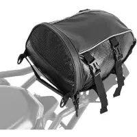 Vevor Motorfiets Achterbanktas (10 L) met waterdichte regenhoes, Motorbagageopslag, Achterdragertas met schouderband en binnenzak, Motorbagage Zwart