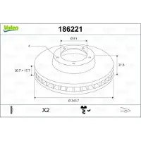 Valeo 186221 Remschijf