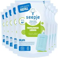 Seepje 8x Afwasmiddel Re-fill Tintelfrisse Limoen Geur 500 Ml