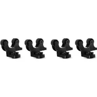 Semoic Kajak Peddelhouder, 4 Stuks Zwarte Kajak Track Mount Peddelhouders Kunststof Kajak Rail Peddel Clips Kano Roeispaan Houders