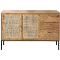 CALICOSY - Dressoir met 2 deuren en 3 laden van rotan L120 cm - JAYA