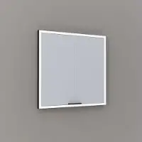 Thebalux Exclusief Sunny Solana inbouwspiegelkast 80x70cm 2 deurs 117W zwart mat