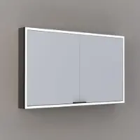 Thebalux Exclusief Sunny Solana opbouwspiegelkast 120x70cm 2 deurs 127W eiken donker