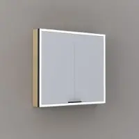 Thebalux Exclusief Sunny Solana opbouwspiegelkast 80x70cm 2 deurs 117W eiken licht