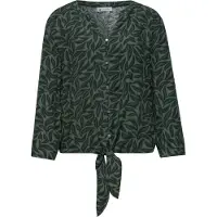 Street One Dames 3/4-mouwen blouse met knoopdetail - Groen - 44