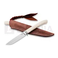 Lionsteel Ago AG1-MW White Micarta, Titanium Guard, vaststaand mes