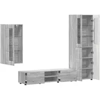 vidaXL Tv-meubelset FLORIN 3 st Grijs Sonoma Bewerkt hout