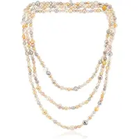 Cavill - Lange Parelketting 925 Sterling Zilver Gerhodineerd - Witte & Roze Zoetwaterparels - Elegante Meerdere Lagen - Dames Sieraden 175 cm