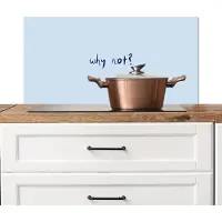 KitchenYeah Spatscherm keuken 90x45 cm - Kookplaat achterwand Why not - Blauw - Donker blauw - Quote - Muurbeschermer - Spatwand fornuis - Hoogwaardig aluminium